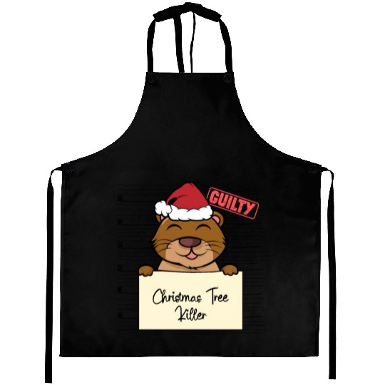 Sea otter christmas funny prison Aprons