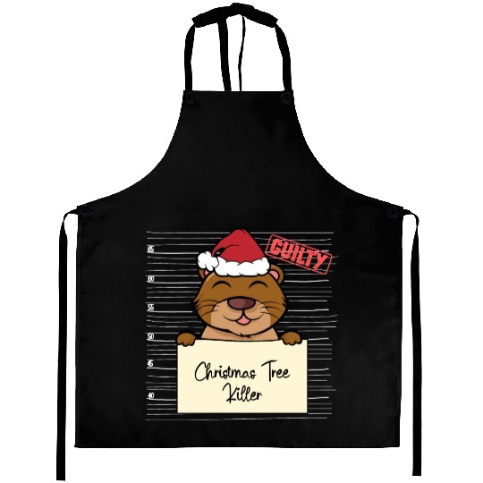 Sea otter christmas funny prison Aprons