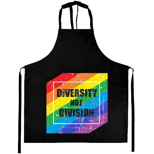 Diversity not Division Peace Love Inclusionn Human Aprons