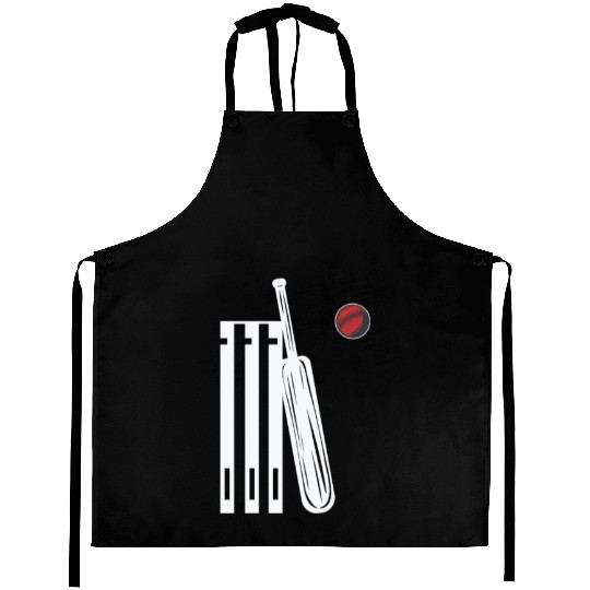Cricket Wicket Bat and Ball Aprons