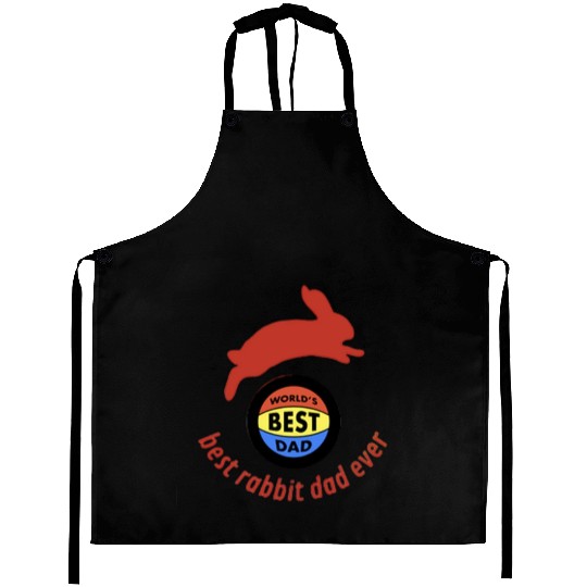 Best rabbit dad ever Aprons