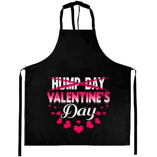 funny valentines day hump day Aprons
