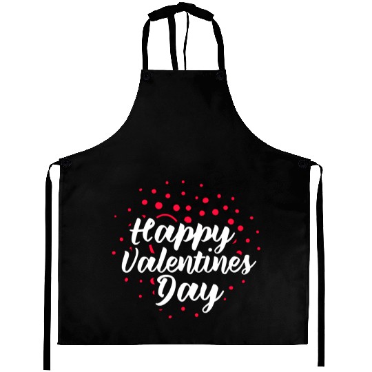 happy valentines day hearts cupids romancc Aprons