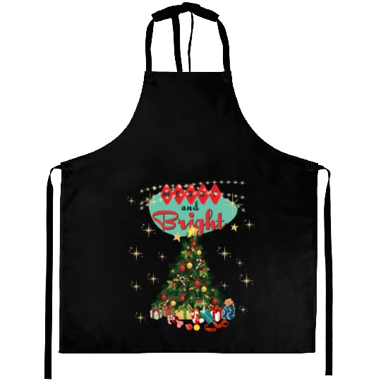 Merry and Bright Retro Christmas Aprons