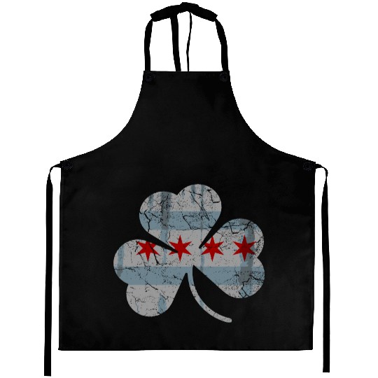 Chicago Flag Shamrock Irish St Patricks Aprons