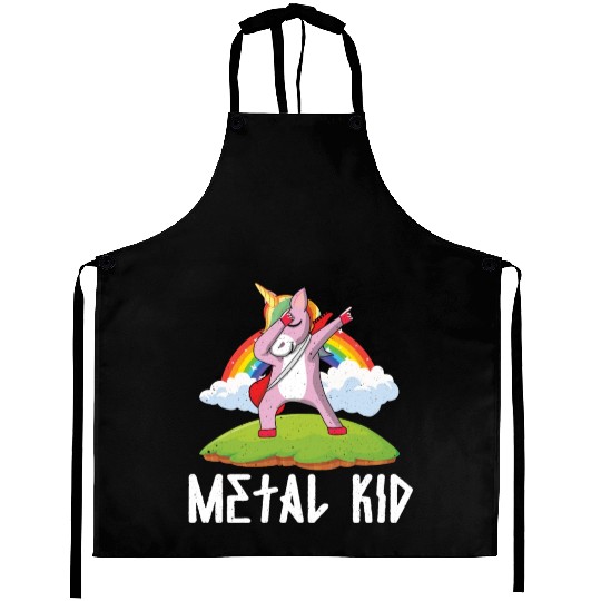 Guitar Metal Kid Music Heavy Rock Dab Unicorn Aprons
