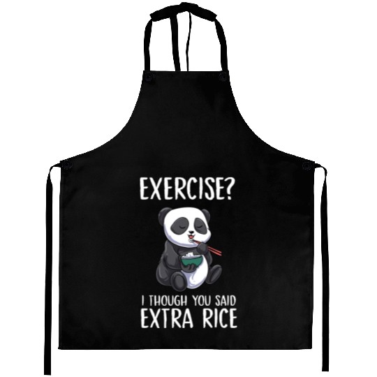 Exercise I Thought You Said Extra Rice Panda Cute Aprons