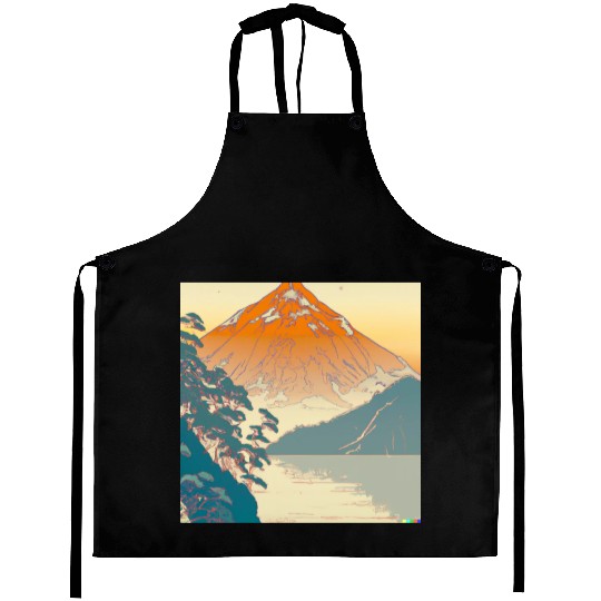 Japanese Landscape Ukiyo e Style Aprons