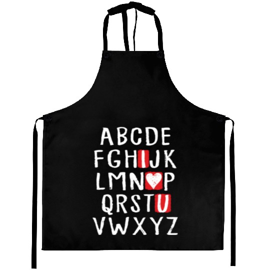I Love You ABC Alphabet English Teacher Valentines Aprons