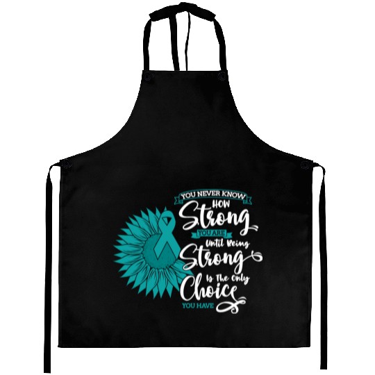 Cervical Cancer Awareness Month Teal Sunflower Aprons
