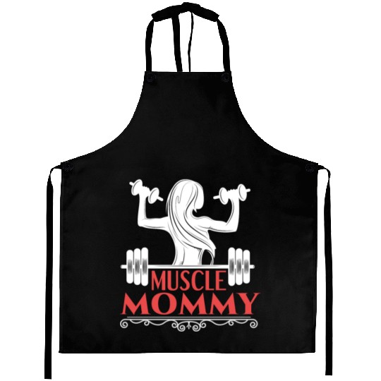 Muscle Mommy fitness saying Aprons