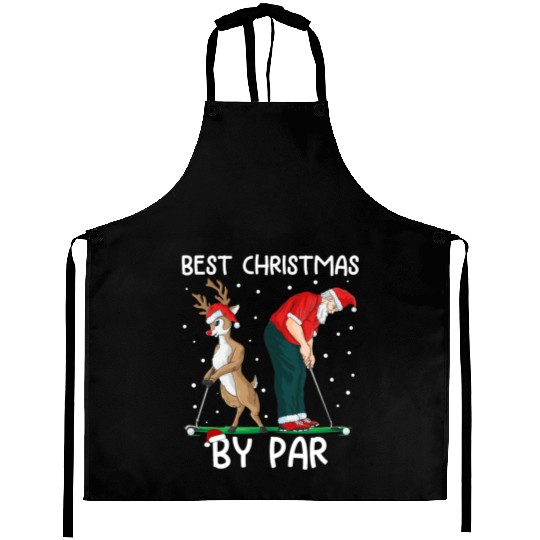 Golf Reindeer Golfer Christmas Santa Claus Golfing Aprons
