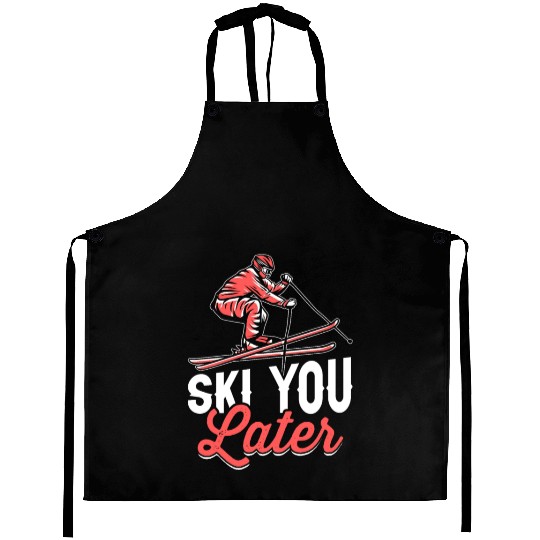 Ski Winter Lifestyle Sport Apparel Skiier Gifts Aprons