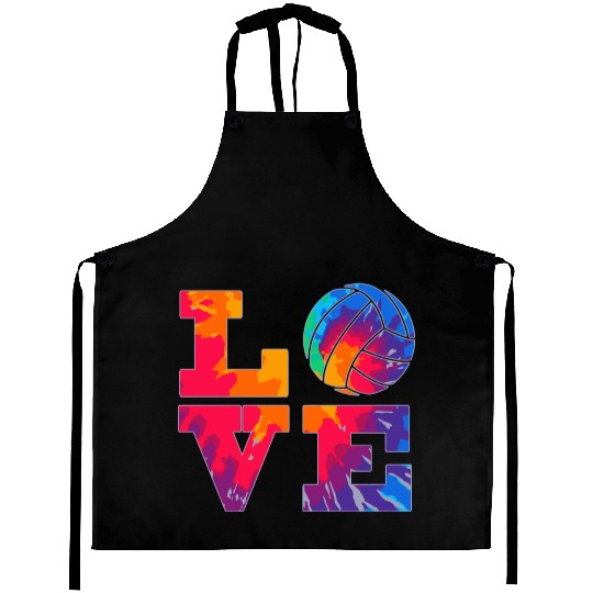 Volleyball Love Tie Dye Look Forn Girls Great Aprons
