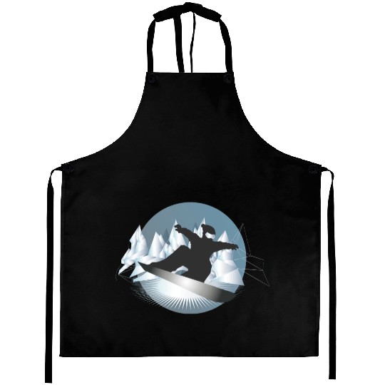 Snowboarding in the mountains for snowboarders Aprons