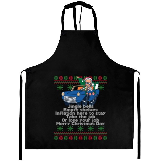 Jingle Bells Empty Shelves Inflation Here Funny Ch Aprons