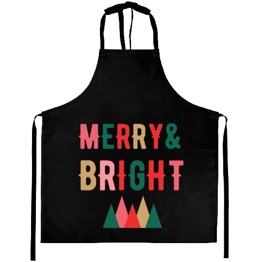 Merry and Bright Christmas tree Aprons
