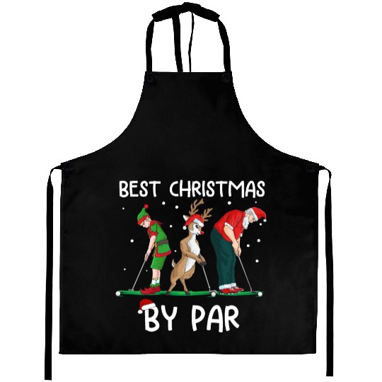 Golf Elf Golfer Christmas Santa Claus Golfing Aprons