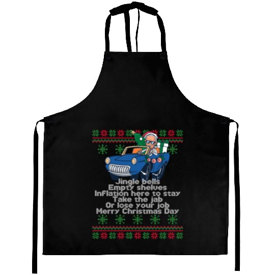Jingle Bells Empty Shelves Inflation Here Funny Ch Aprons