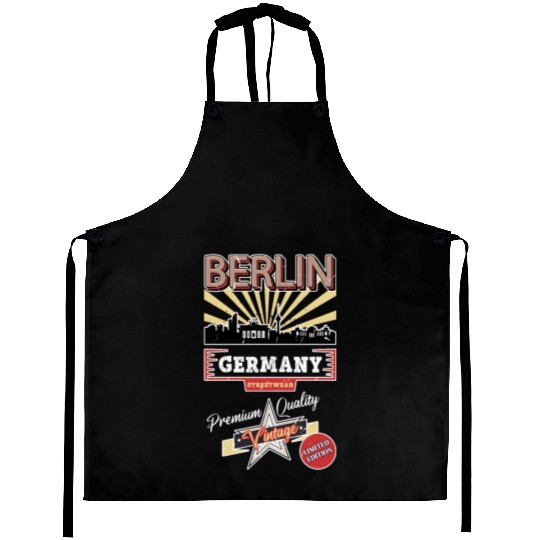 Berlin Germany German City Skyline Vintage Retro Aprons