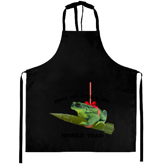 Meet me under the missile toad – mistletoe pun Aprons