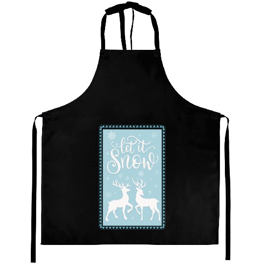 Let it snow with lovely deer couple Aprons