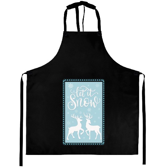 Let it snow with lovely deer couple Aprons