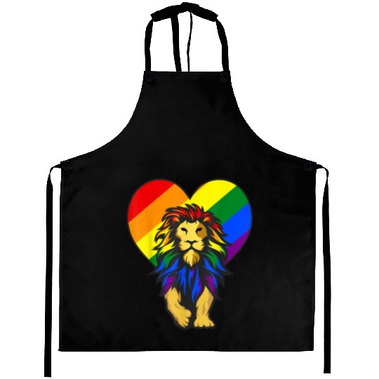 Gay Pride Lion LGBT-Q Aprons For Men, Women