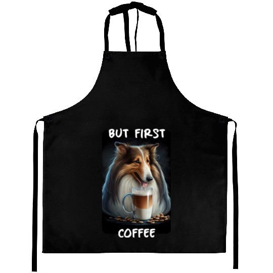 Collie - But First Coffee Aprons
