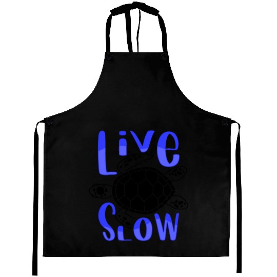 Relax and Live Slow Sea Turtle Beachy Vacation Aprons