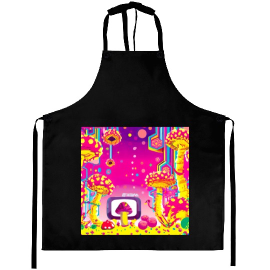 Psychedelic Video Game Fantasy World Aprons