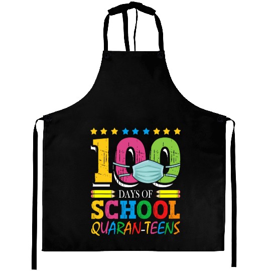 100 Days Of School Quaran-teens Masked Elementary Aprons