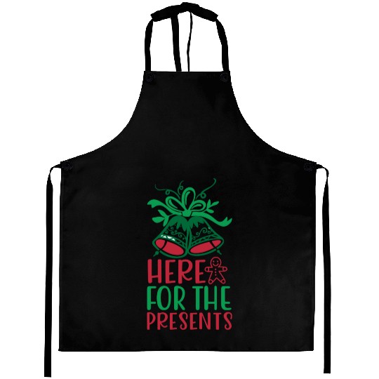 Here For The Presents Aprons