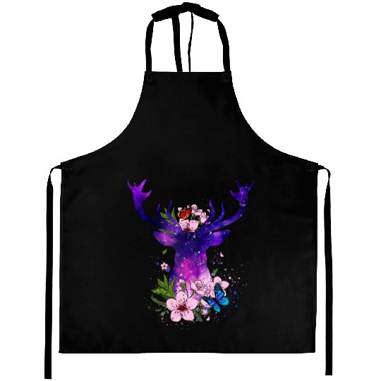 Floral Galaxy Deer Aprons