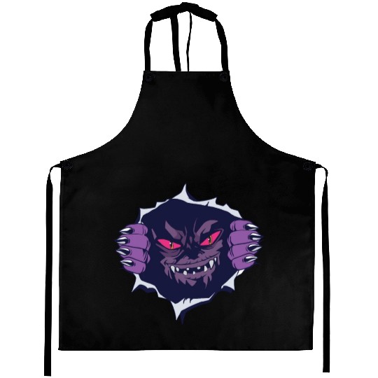 Scary creepy monster Scary creepy monster inspirat Aprons