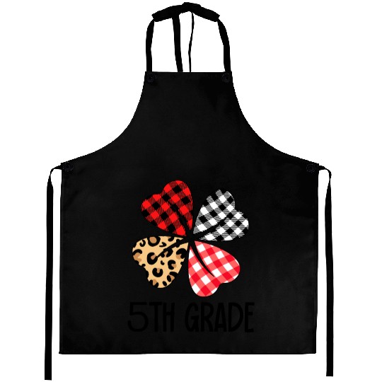 valentines day leopard 5th grade teacher clover Aprons