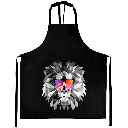 Geometric Art Lion - Geometric Lion Tattoo | Low P Aprons
