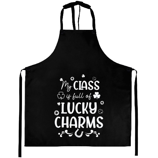 Teacher St Patricks Day Funny Teacher Lucky Funny Aprons