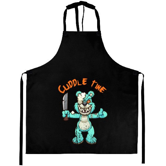Cuddle time Teddys Horror Halloween Aprons