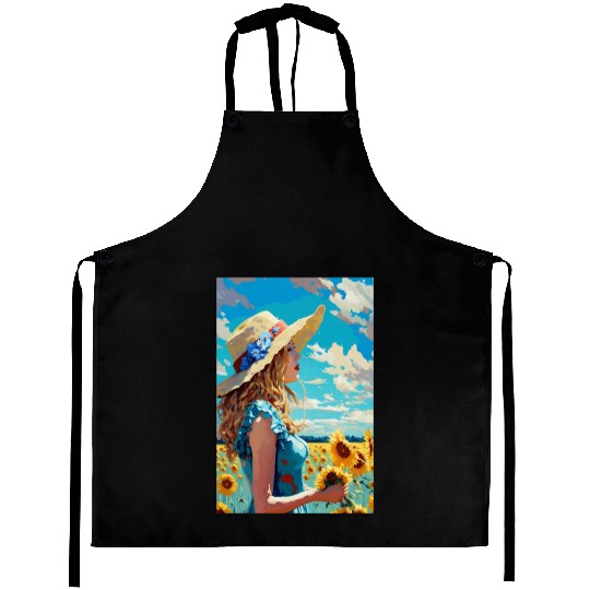 Sunflower girl summer Aprons