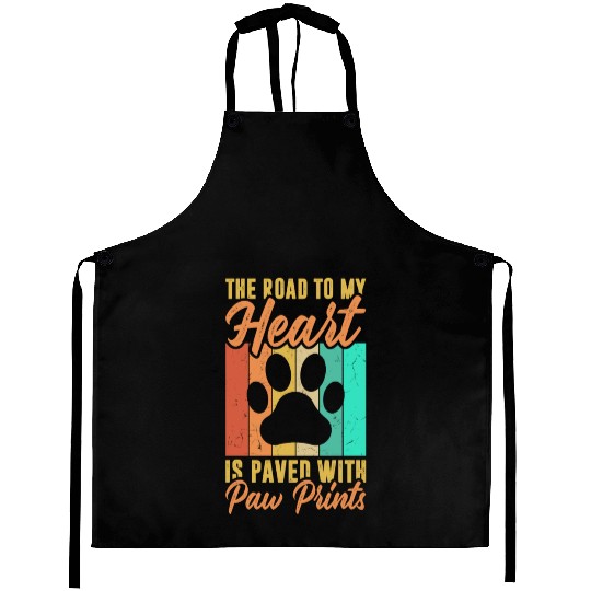 The road to my heart is paved with paw prints Aprons
