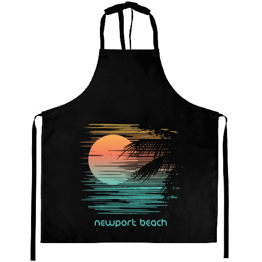 Artistic Newport Beach California Palm Tree Aprons