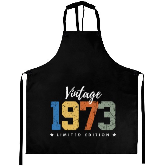 50 Years Vintage 1973 Retro 50th Birthday Aprons