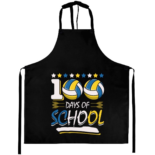 100 Days Of School Volley Ball Sports Game Aprons