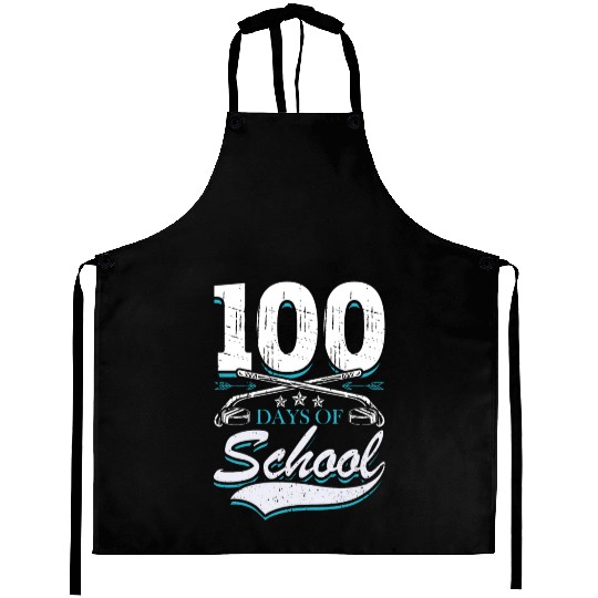 100 Days Of School Ice Hockey Game Sports Aprons
