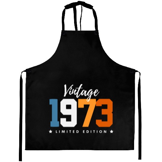 50 Years Vintage 1973 Retro 50th Birthday Aprons