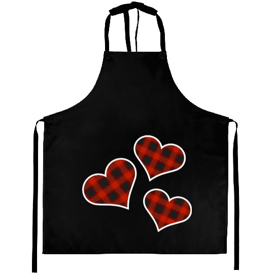 Buffalo Plaid Hearts Aprons