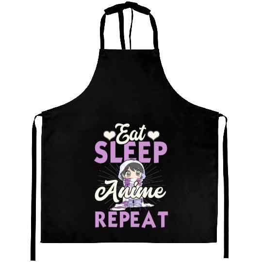 Eat Sleep Anime Repeat Japanese Manga Lover Cospla Aprons