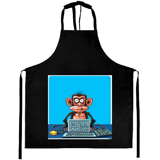 programmer monkey Aprons