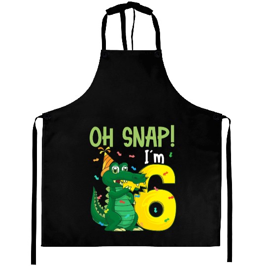 Oh Snap I'm 6 Crocodile 6th Birthday Alligator Aprons